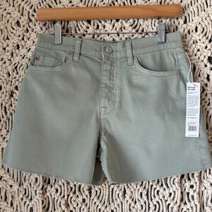 Hudson Jeans Kass High-Rise Vault Green Denim Shorts
